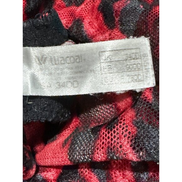 Wacoal 34DD Awareness Red & Black Leopard Print Underwire Bra 855157 - Picture 4 of 4